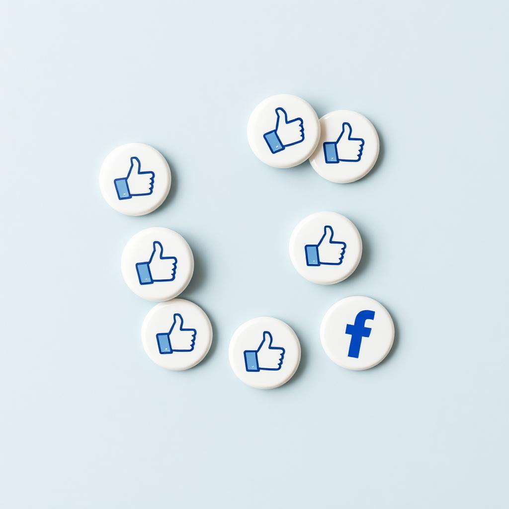 Macarons Facebook représentant la page professionnelle