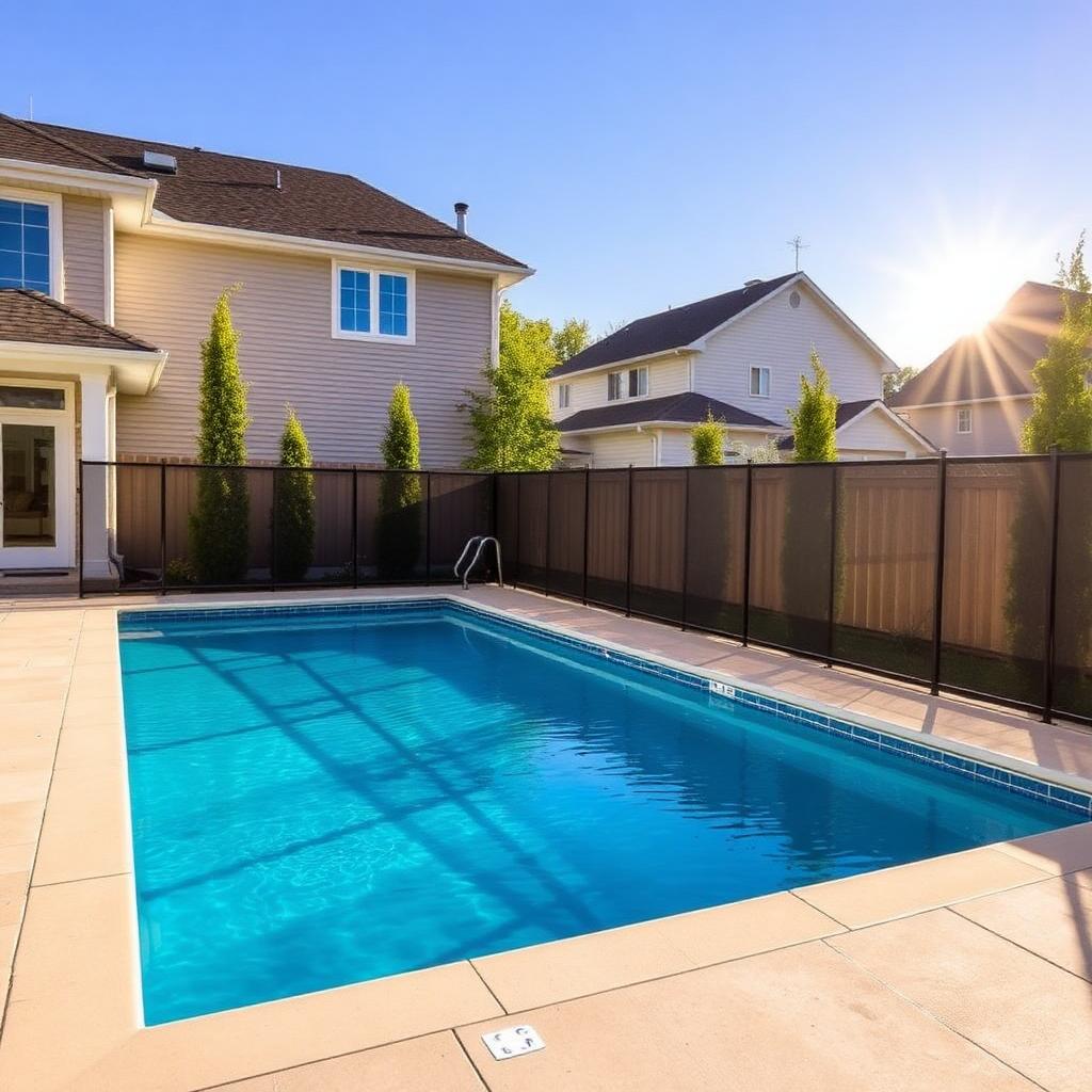 Piscine résidentielle avec clôture de sécurité conforme